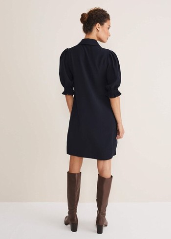 Phase Eight Candice Zip Dress Navy USA | 8734091-DU